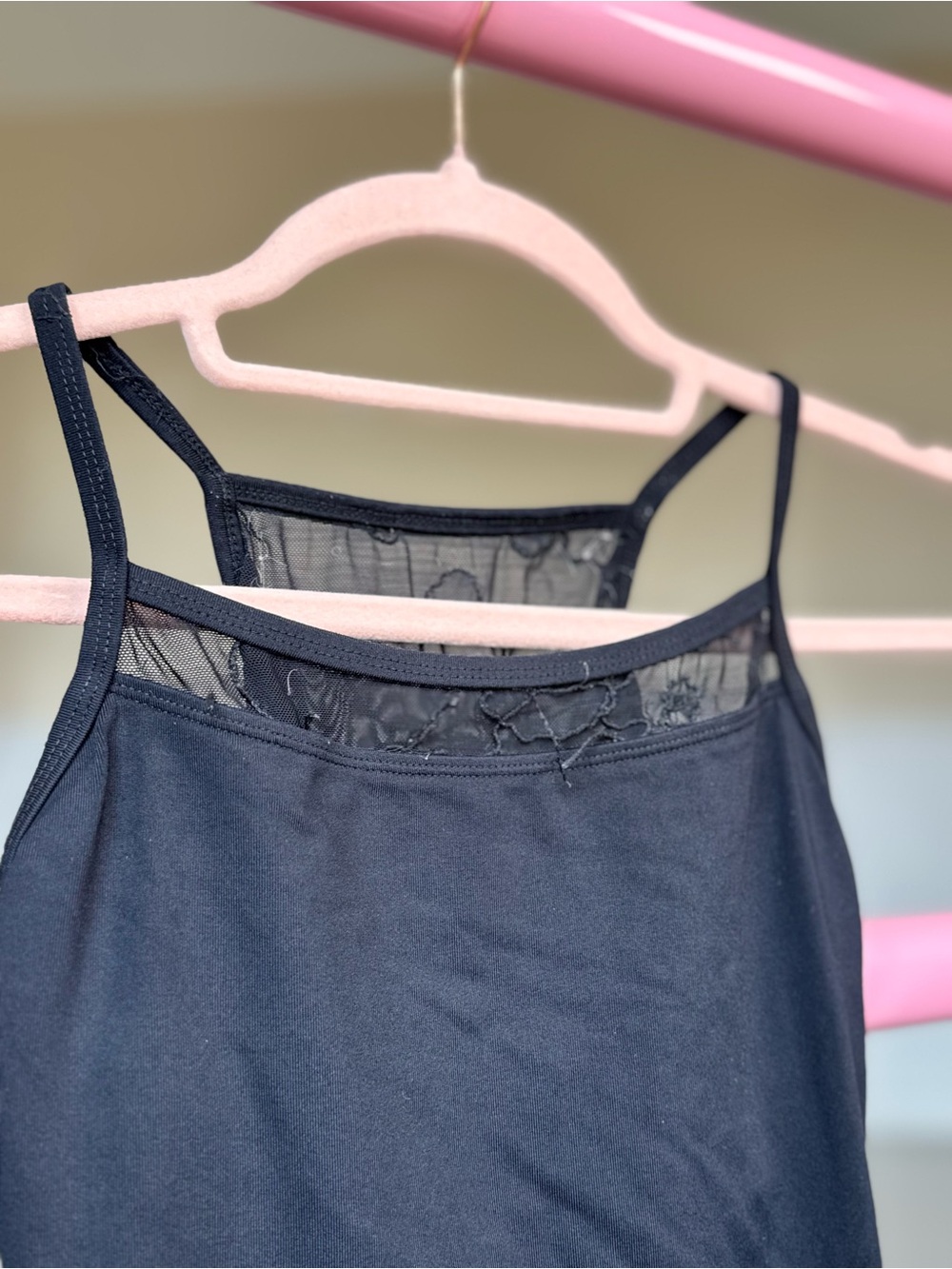 Mirella Black Lace Mesh Dance Leotard - Picture 3 of 7